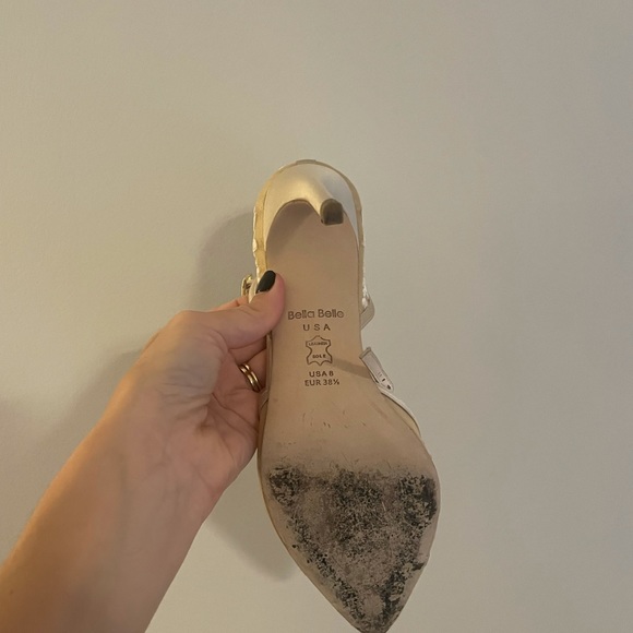 Bella Belle Mesh Lace Ivory Heels - Picture 4 of 7